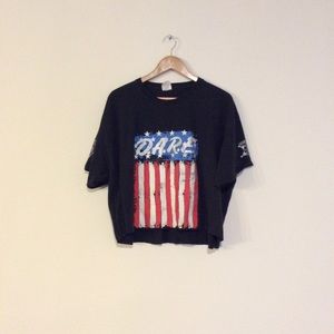 Cropped Vintage D.A.R.E. Graphic T shirt